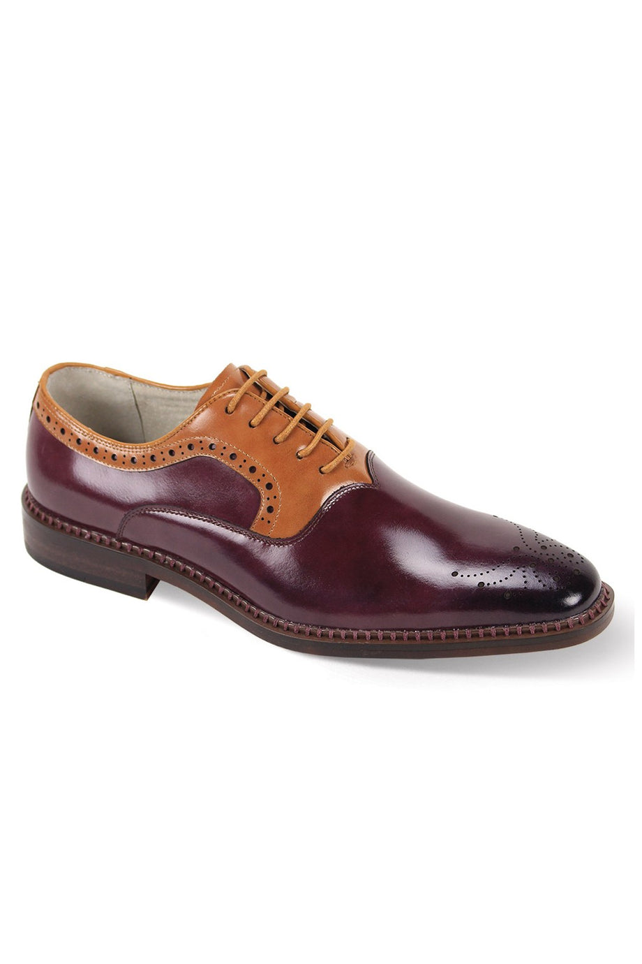 Giovanni "Sawyer" Burgundy & Tan Dress Shoes