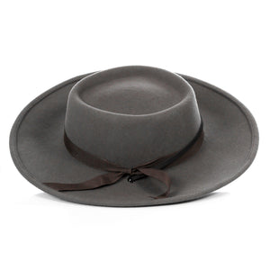 Grey Wide Brim Fedora - Earp - Ferrecci USA 
