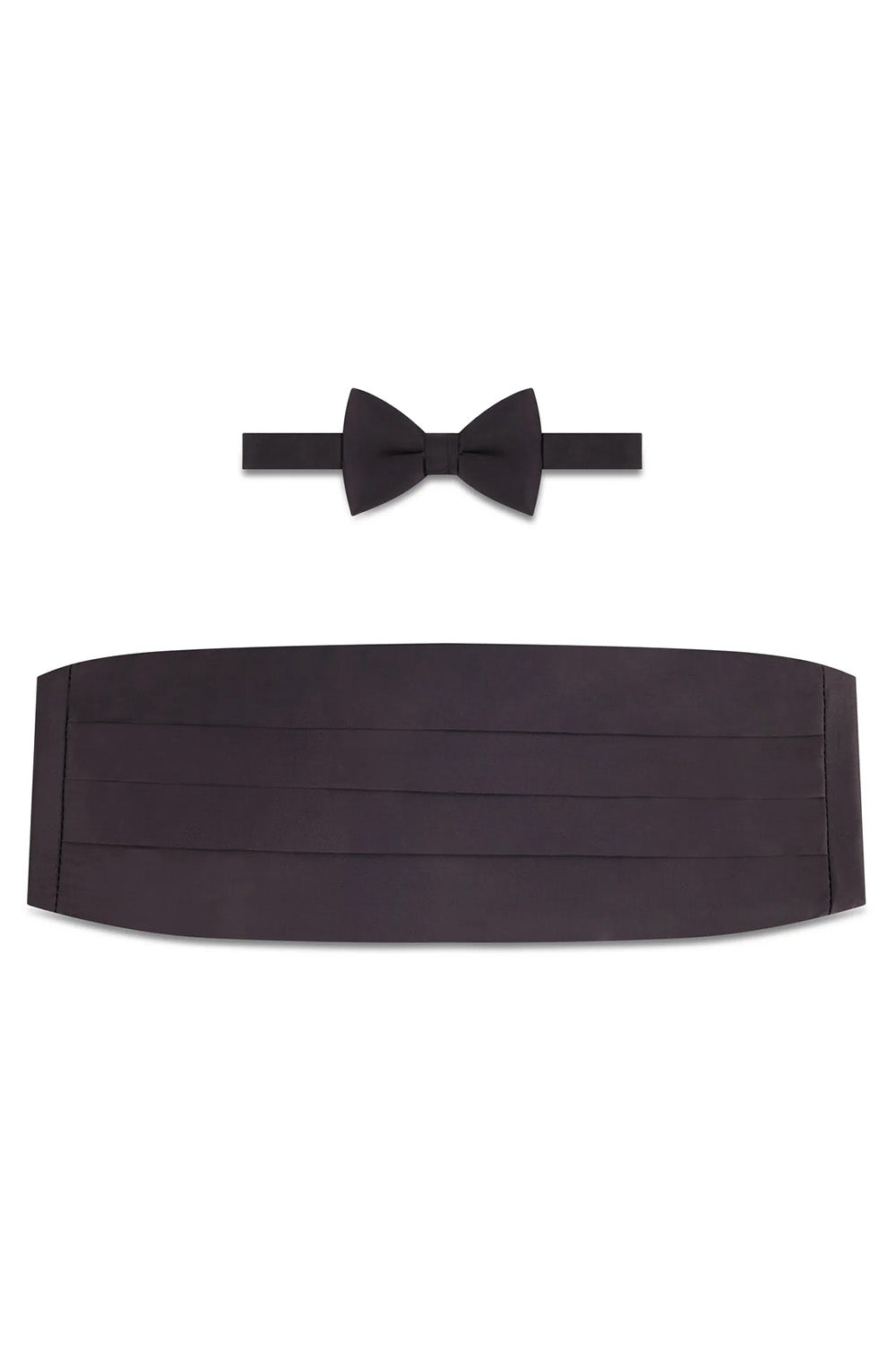 Ike Behar Black Silk Cummerbund & Bow Tie Set