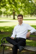 "Jamison" White Twill Spread Collar Dress Shirt