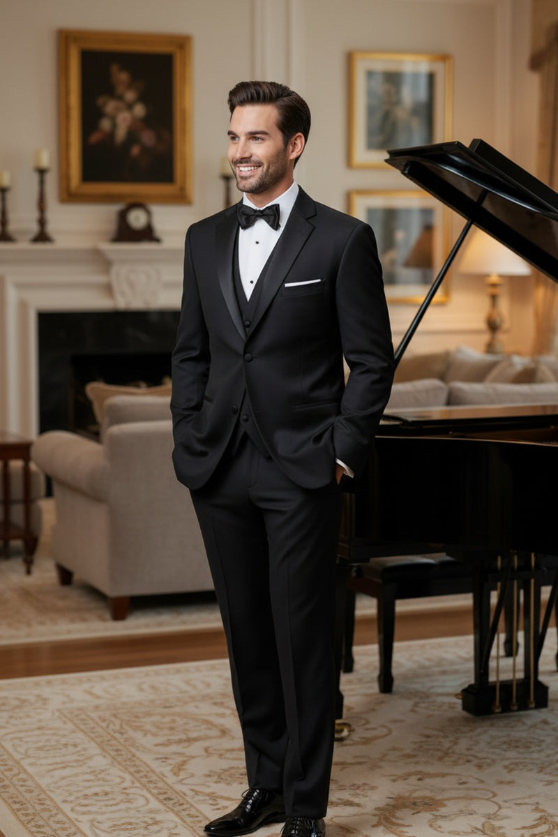 "Kingston" Black Tuxedo Jacket (Separates)