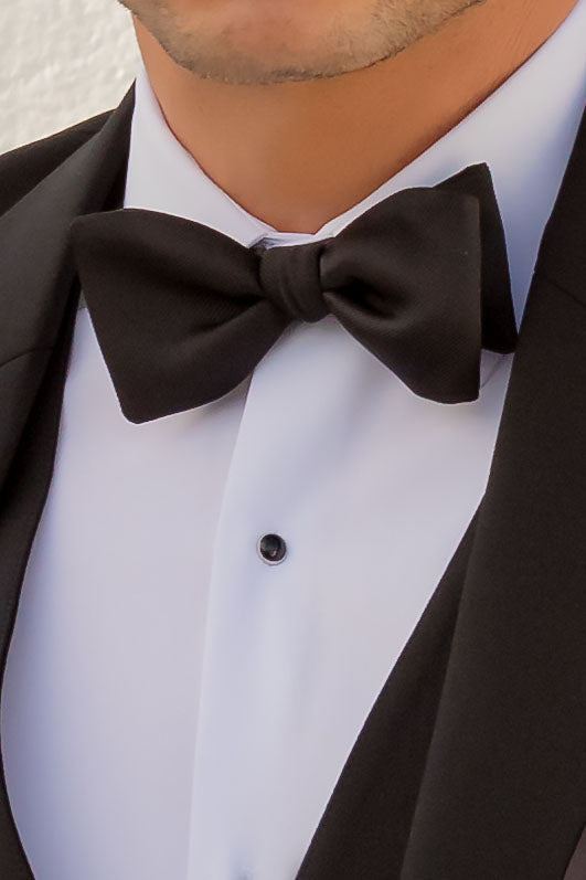 Larr Brio Black Modern Solid Bow Tie