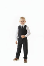 Little Tuxedos "Mason" Kids Black Suit (5-Piece Set)
