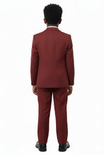 Little Tuxedos "Mason" Kids Burgundy Suit (5-Piece Set)