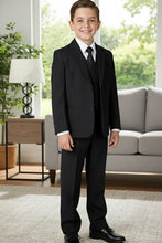 "Mason" Kids Dark Charcoal Suit (5-Piece Set)
