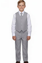 "Mason" Kids Light Grey Suit (5-Piece Set)