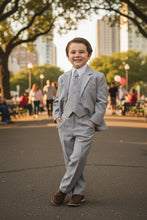 "Mason" Kids Light Grey Suit (5-Piece Set)