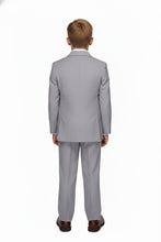 Little Tuxedos "Mason" Kids Light Grey Suit (5-Piece Set)