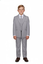 Little Tuxedos "Mason" Kids Light Grey Suit (5-Piece Set)