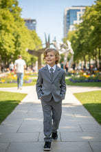 "Mason" Kids Medium Grey Suit (5-Piece Set)