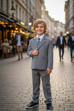 "Mason" Kids Medium Grey Suit (5-Piece Set)
