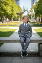 Little Tuxedos "Mason" Kids Medium Grey Suit (5-Piece Set)