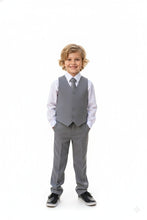 Little Tuxedos "Mason" Kids Medium Grey Suit (5-Piece Set)