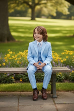 "Mason" Kids Sky Blue Suit (5-Piece Set)