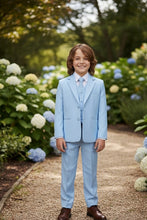 Little Tuxedos "Mason" Kids Sky Blue Suit (5-Piece Set)