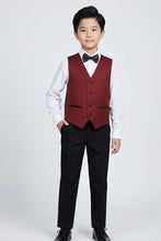 "London" Kids Wine Tuxedo (5-Piece Set)