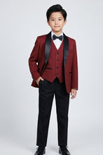 "London" Kids Wine Tuxedo (5-Piece Set)
