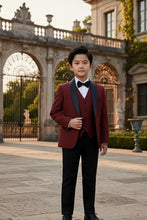 "London" Kids Wine Tuxedo (5-Piece Set)