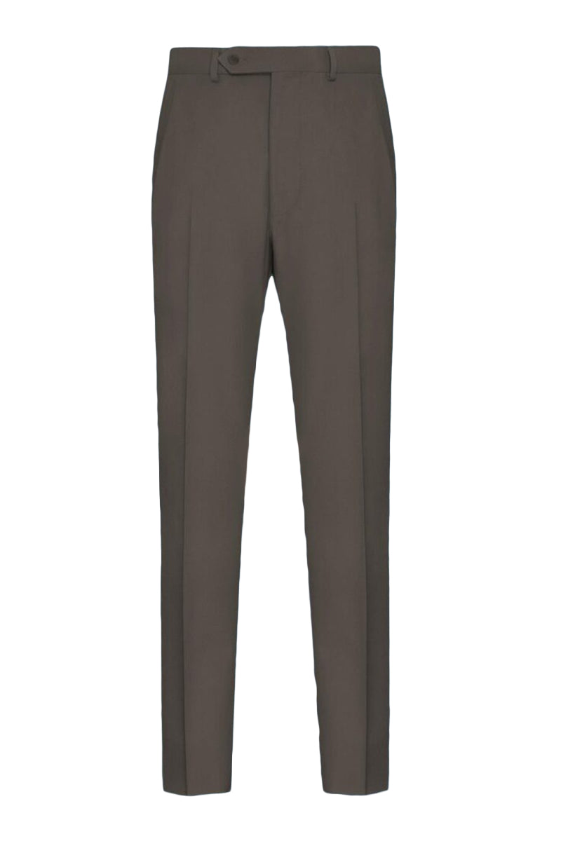 Mantoni "Ashton" Taupe Super 140s Wool Suit Pants
