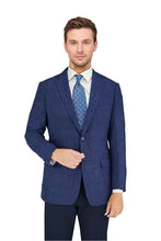 Mantoni Mantoni Blue Navy Hopsack Sports Jacket