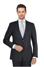 Mantoni Mantoni Charcoal & Grey Windowpane Suit (2-Piece Set)