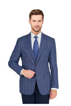 Mantoni Mantoni Light Blue Texture Windowpane Sports Jacket