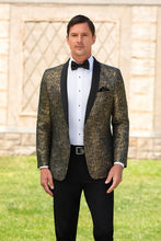 Mark of Distinction "Aries" Gold & Black Paisley Shawl Tuxedo Jacket (Separates)