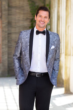 Mark of Distinction "Aries" Silver & Black Paisley Shawl Tuxedo Jacket (Separates)