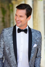 Mark of Distinction "Aries" Silver & Black Paisley Shawl Tuxedo Jacket (Separates)