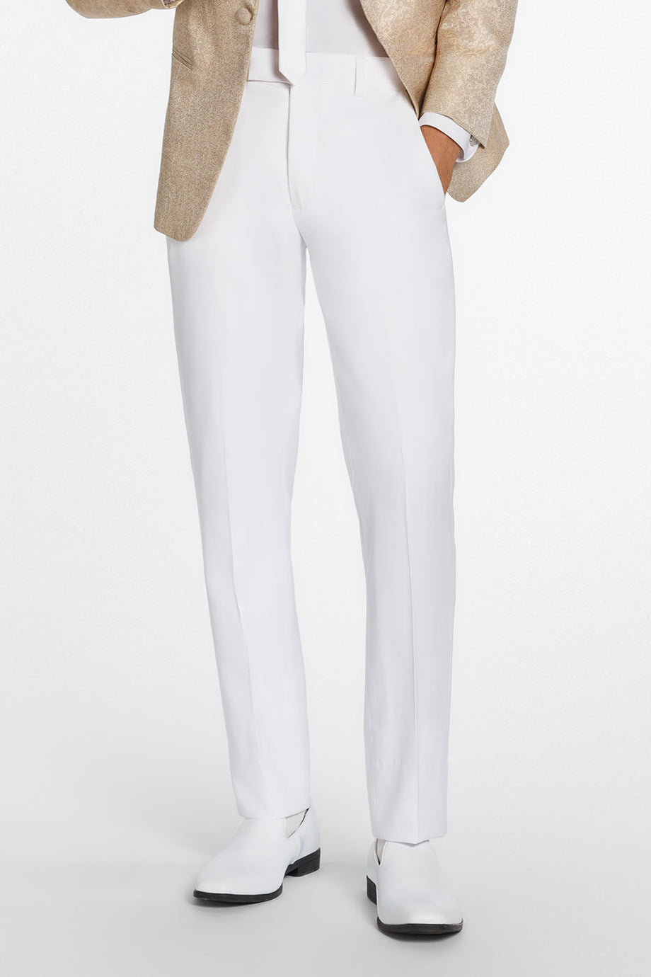 Mark of Distinction "Calypso" White Wool Blend Suit Pants