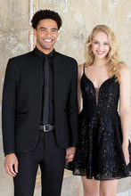 Mark of Distinction "Madrid" Black Mandarin Tuxedo Jacket (Separates)