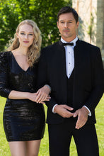 Mark of Distinction "Madrid" Black Mandarin Tuxedo Jacket (Separates)