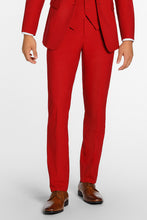 Mark of Distinction "Metro" Red Luxury Wool Blend Suit Pants
