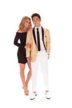 Mark of Distinction "Starlight" Gold Metallic Shawl Tuxedo Jacket (Separates)