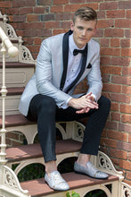 Mark of Distinction "Starlight" Silver Metallic Shawl Tuxedo Jacket (Separates)