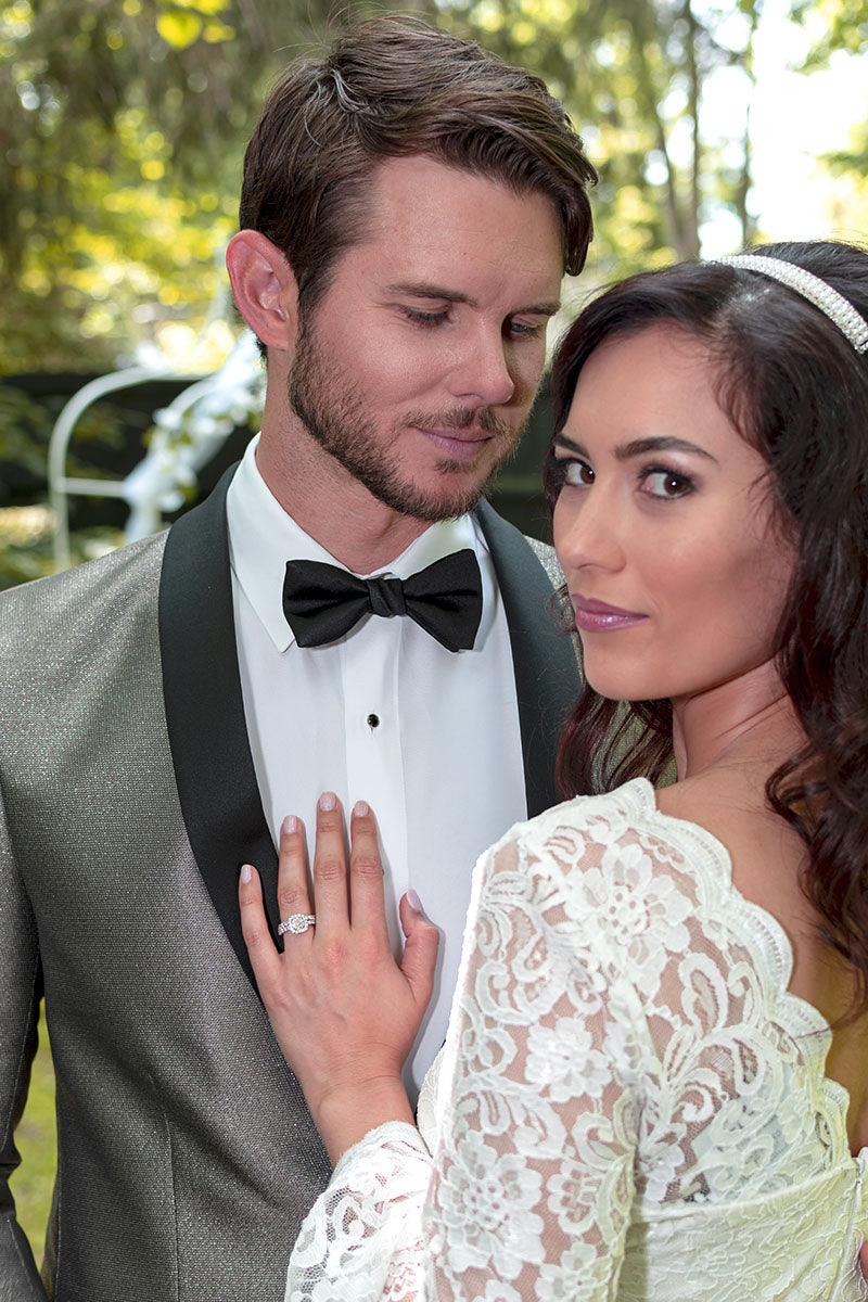 Mark of Distinction "Starlight" Stone Metallic Shawl Tuxedo Jacket (Separates)