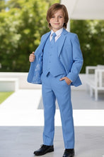 "Mason" Kids Cornflower Blue Suit (5-Piece Set)