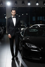 Mattarazi "Venezia Peak" Black 1-button Peak Tuxedo (2-Piece Set)