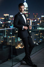 Mattarazi "Venezia Peak" Black 1-button Peak Tuxedo (2-Piece Set)