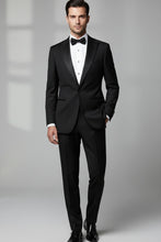 Mattarazi "Venezia Peak" Black 1-button Peak Tuxedo (2-Piece Set)