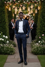 Mattarazi "Venezia Shawl" Navy 1-button Shawl Tuxedo (2-Piece Set)