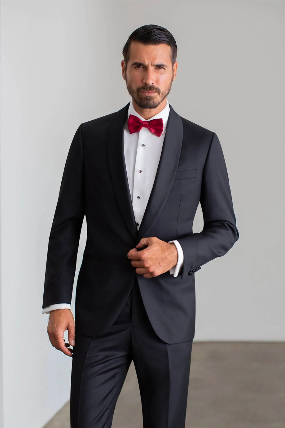 MaxDavoli "Max" Black 1-Button Shawl Tuxedo (2-Piece Set)
