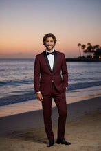 "Paris" Burgundy 1-Button Shawl Tuxedo (2-Piece Set)