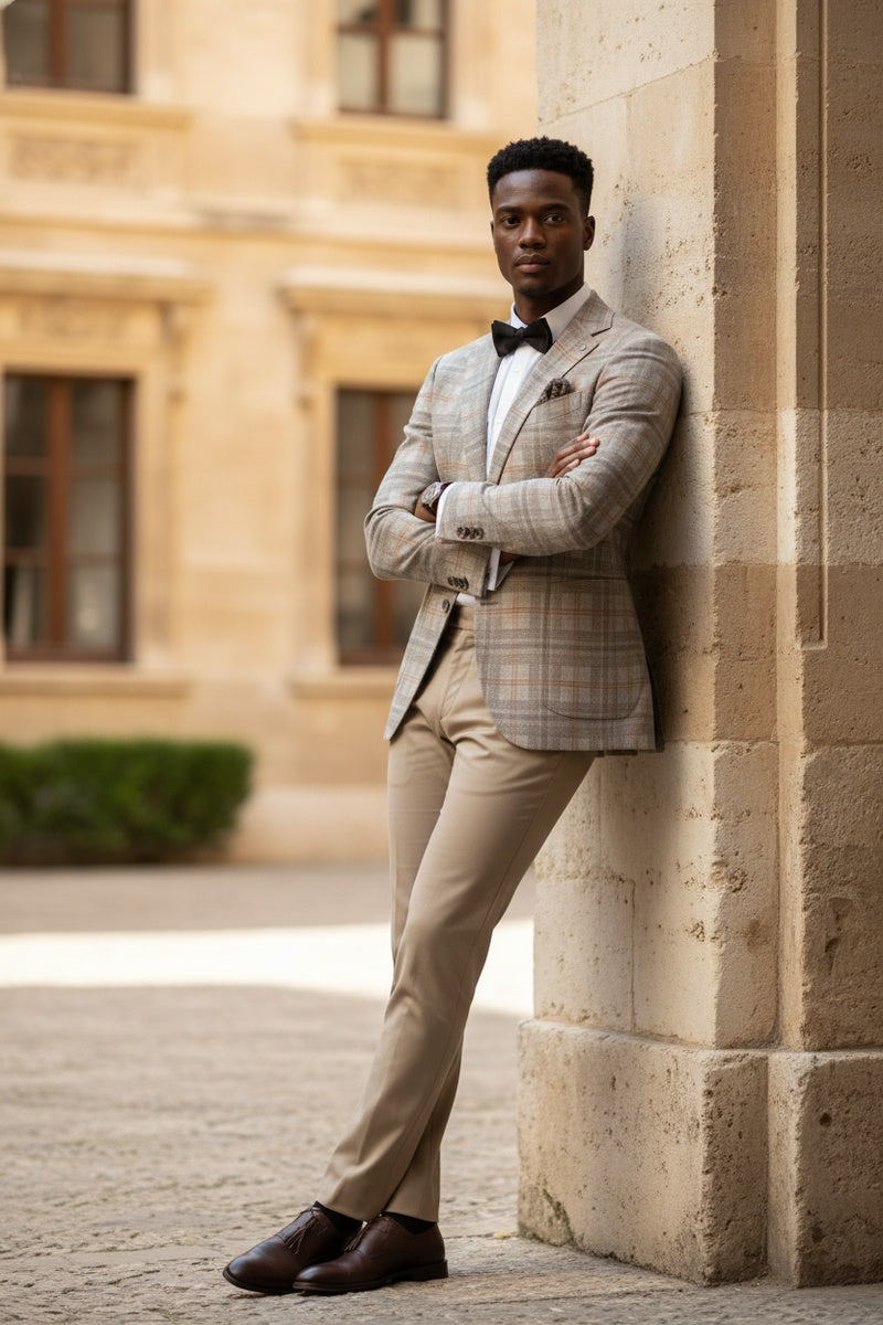 Pellagio Beige Windowpane Sports Jacket