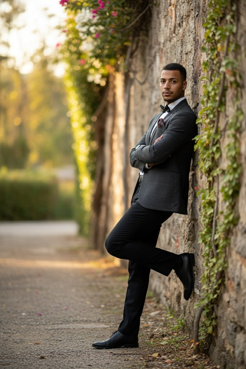 Pellagio Blue & Black Windowpane Sports Jacket