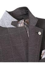 Pellagio Dark Brown Windowpane Sports Jacket