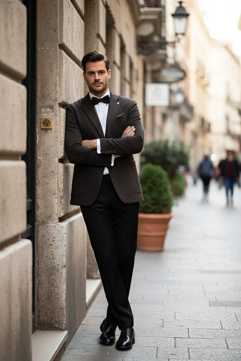 Pellagio Dark Grey Textured Sports Jacket