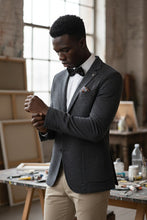 Pellagio Grey Blue Textured Sports Jacket