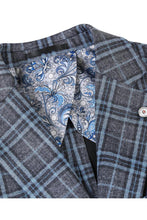 Pellagio Grey & Blue Windowpane Sports Jacket