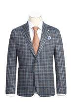Pellagio Grey & Blue Windowpane Sports Jacket